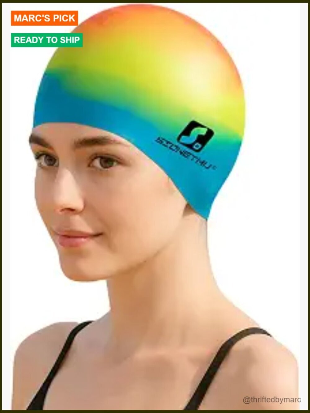 Extra Large Silicone Swim Cap for Long Thick Hair with Ear Plugs Nose Clip Set,